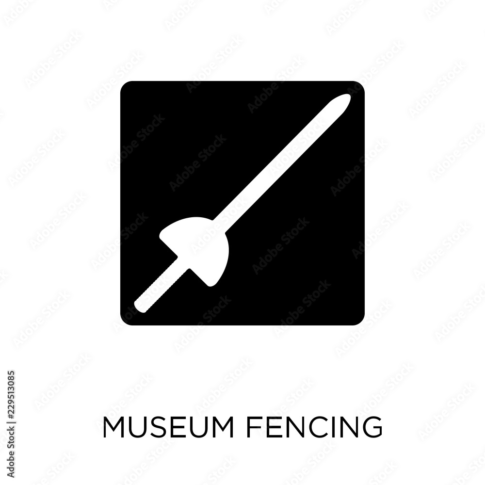 museum fencing icon isolated on white background. Simple and editable museum fencing icons. Modern icon vector illustration. museum fencing icon isolated on white background. Simple and editable museum fencing icons. Modern icon vector illustration.