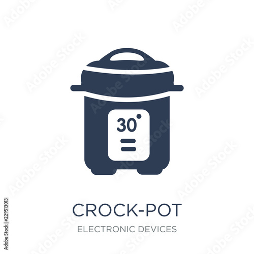 crock-pot icon. Trendy flat vector crock-pot icon on white backg