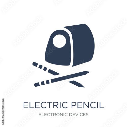 electric pencil sharpener icon. Trendy flat vector electric penc photo