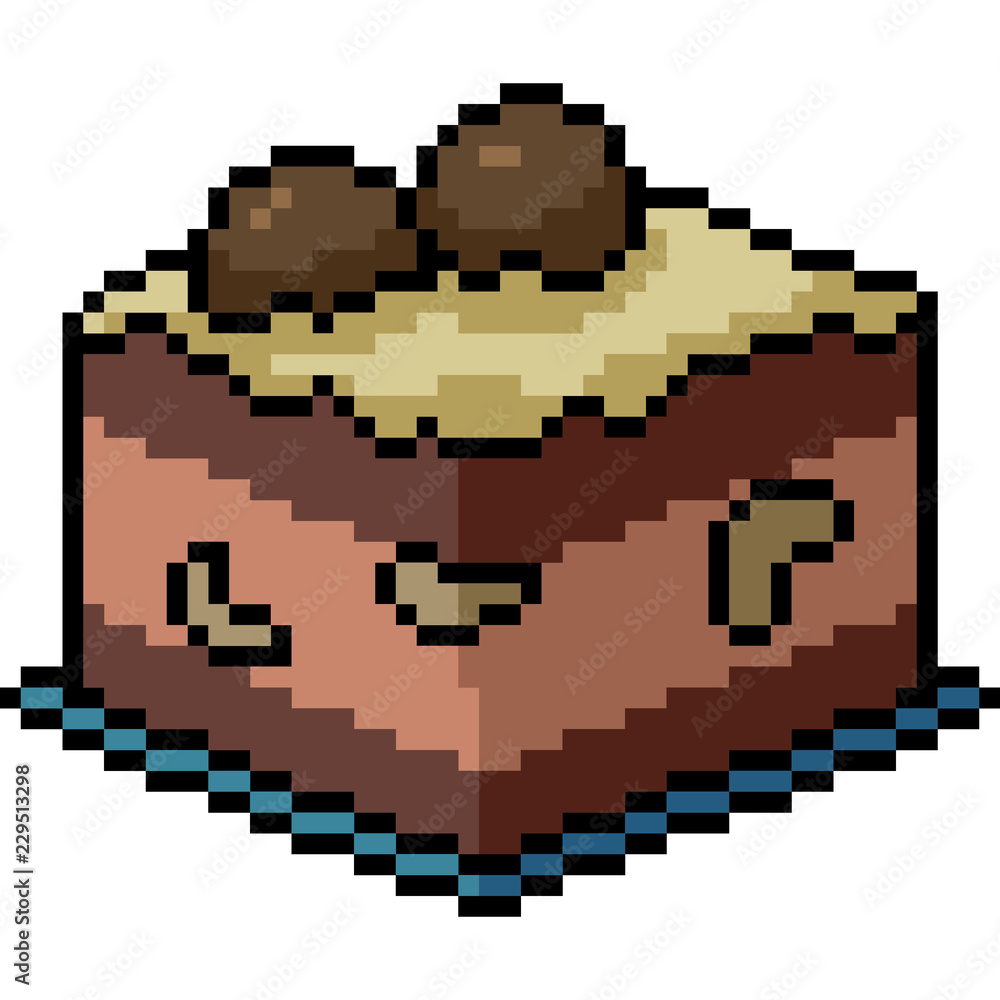 vector pixel art fancy cake snack