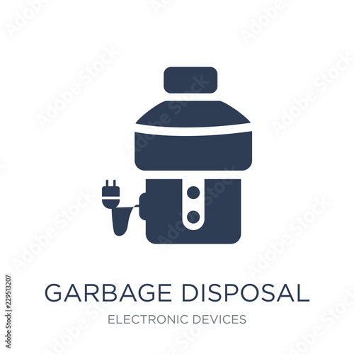 garbage disposal icon. Trendy flat vector garbage disposal icon