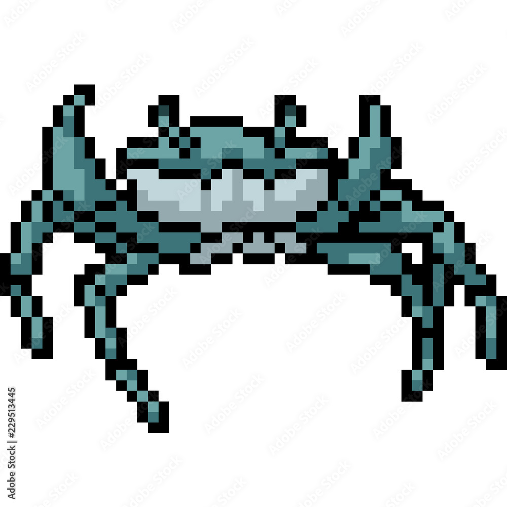 Obraz premium vector pixel art crab