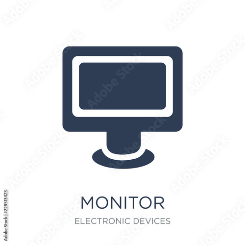 Monitor icon. Trendy flat vector Monitor icon on white backgroun
