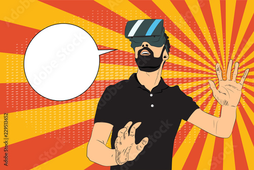 Man with virtual reality glasses