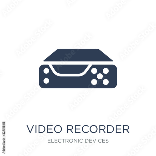 Video recorder icon. Trendy flat vector Video recorder icon on w