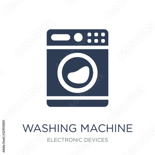 Washing machine icon. Trendy flat vector Washing machine icon on