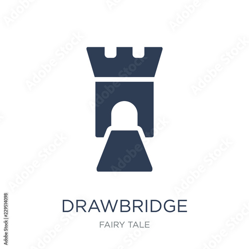 drawbridge icon. Trendy flat vector drawbridge icon on white background from Fairy Tale collection