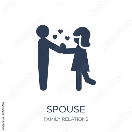 spouse icon. Trendy flat vector spouse icon on white background from family relations collection