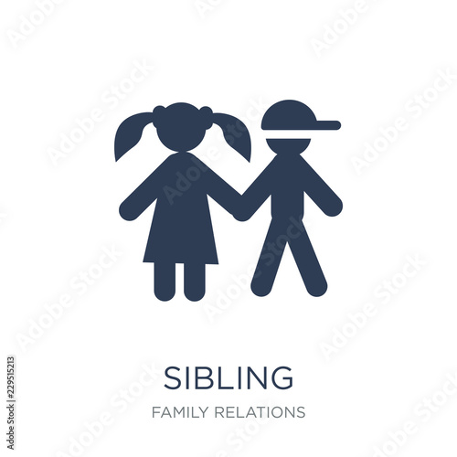 sibling icon. Trendy flat vector sibling icon on white background from family relations collection