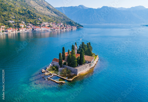 Island monastery St. George near Perast photo