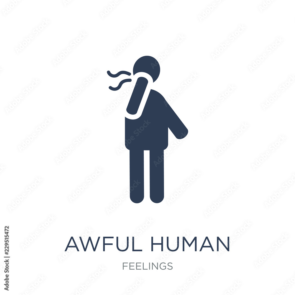 awful human icon. Trendy flat vector awful human icon on white background from Feelings collection awful human icon. Trendy flat vector awful human icon on white background from Feelings collection