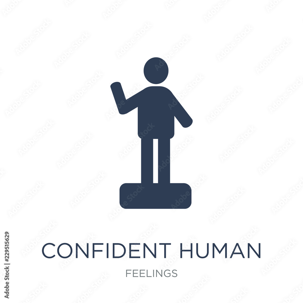 confident human icon. Trendy flat vector confident human icon on white background from Feelings collection