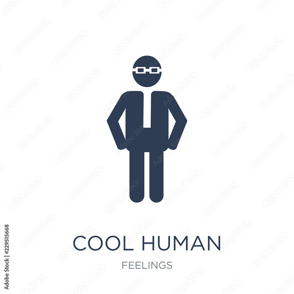 cool human icon. Trendy flat vector cool human icon on white background from Feelings collection