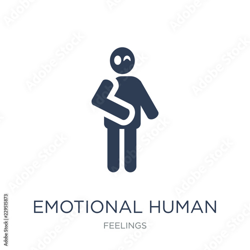 emotional human icon. Trendy flat vector emotional human icon on white background from Feelings collection