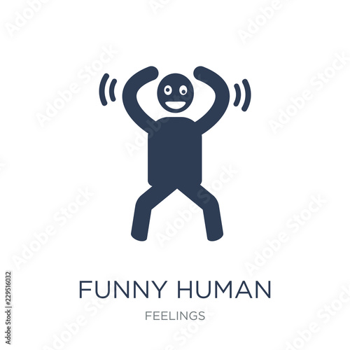 funny human icon. Trendy flat vector funny human icon on white background from Feelings collection