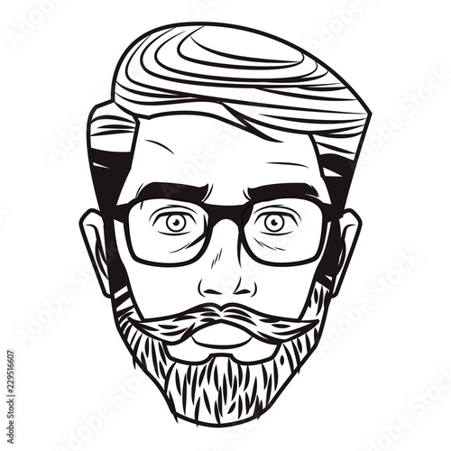 Pop art hispter face