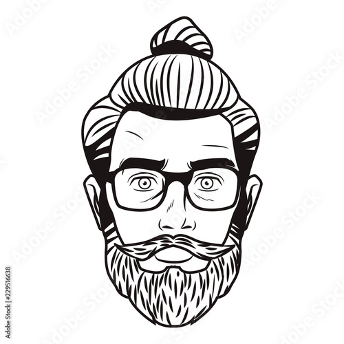 Pop art hispter face