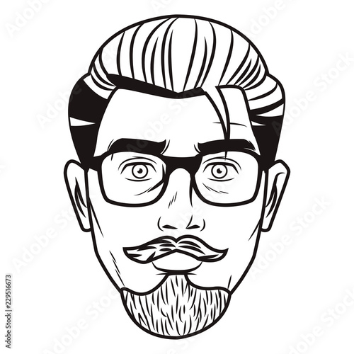 Pop art hispter face