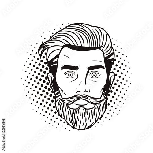 Pop art hispter face