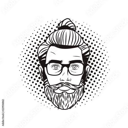 Pop art hispter face