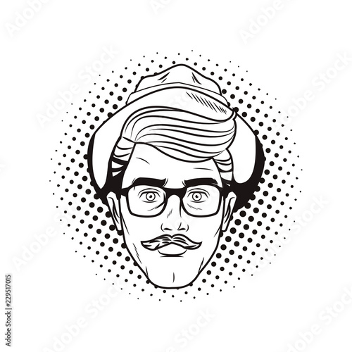 Pop art hispter face