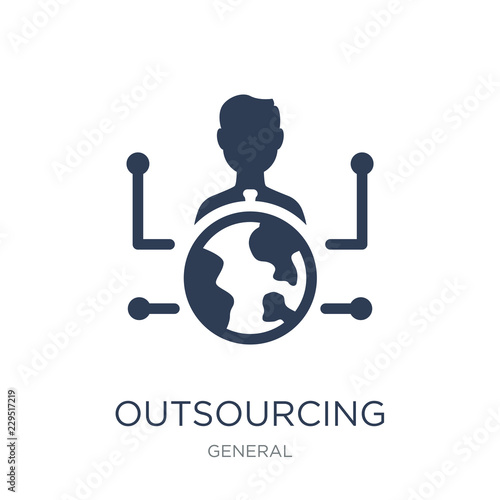 outsourcing icon. Trendy flat vector outsourcing icon on white background from General collection