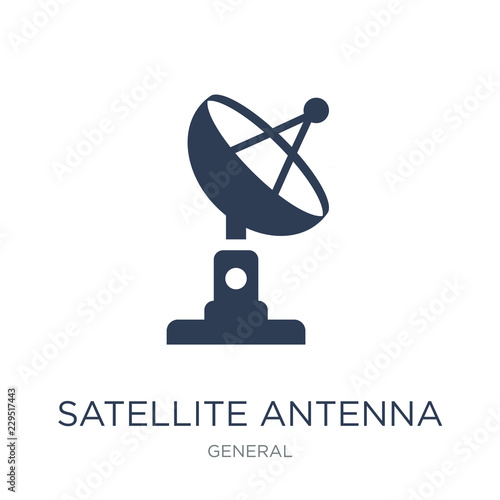 satellite antenna icon. Trendy flat vector satellite antenna icon on white background from General collection