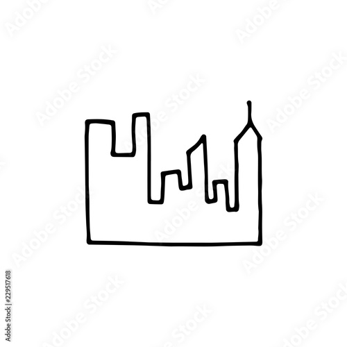 city silhouette icon isolated on white background