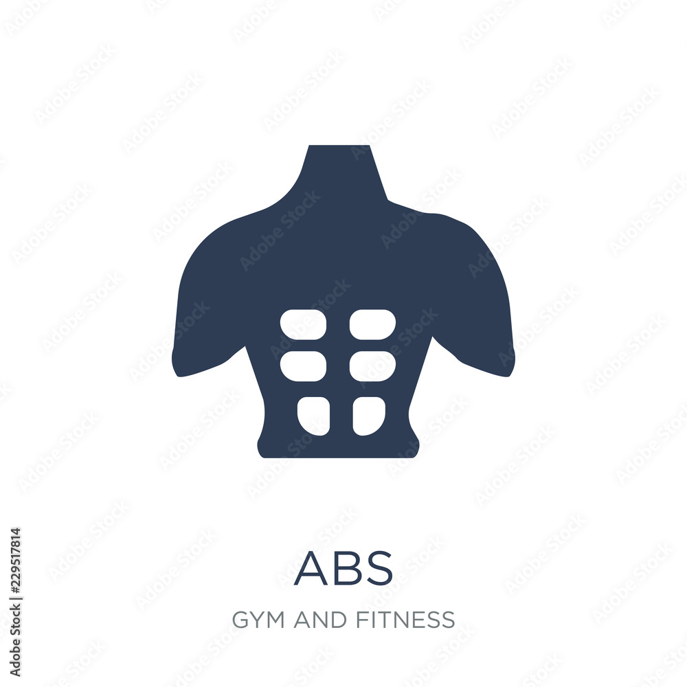 Abs icon. Trendy flat vector Abs icon on white background from Gym and fitness collection
