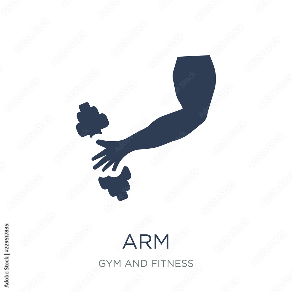 Arm icon. Trendy flat vector Arm icon on white background from Gym and fitness collection