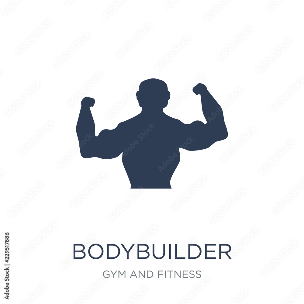 Bodybuilder icon. Trendy flat vector Bodybuilder icon on white background from Gym and fitness collection