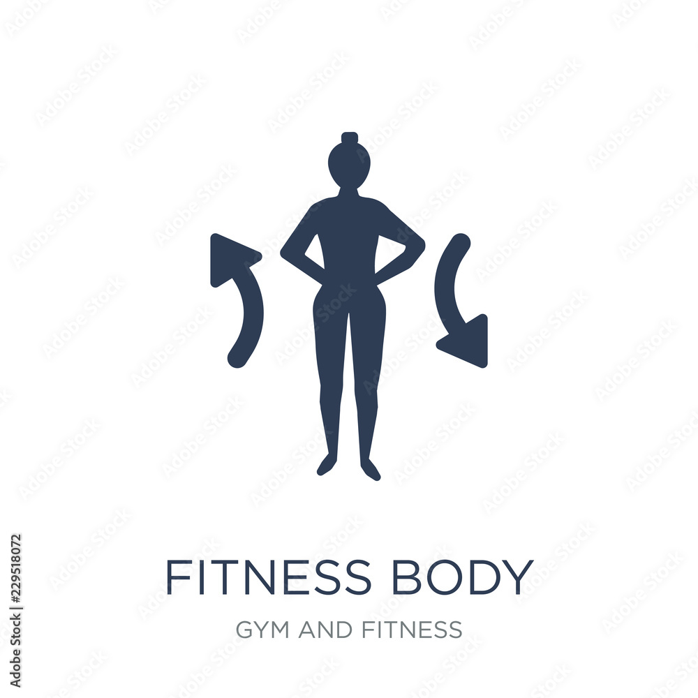fitness Body icon. Trendy flat vector fitness Body icon on white background from Gym and fitness collection fitness Body icon. Trendy flat vector fitness Body icon on white background from Gym and fitness collection