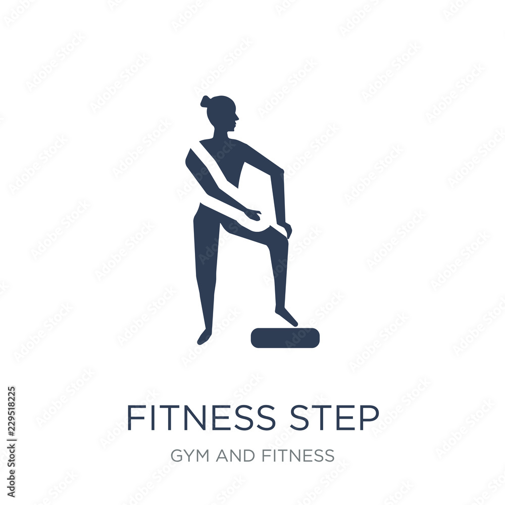 fitness Step icon. Trendy flat vector fitness Step icon on white background from Gym and fitness collection