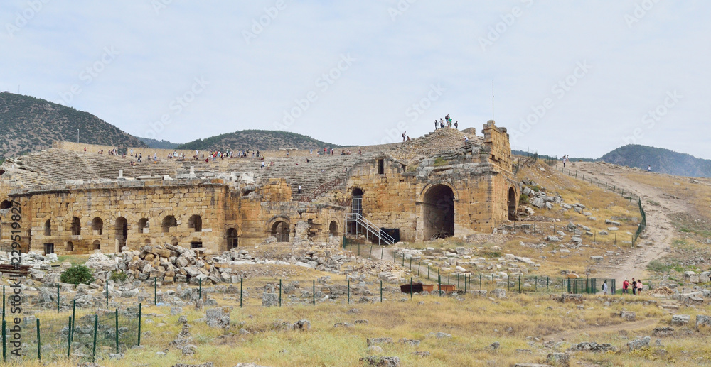tourists visiting the ruins of an ancient city in Turkey