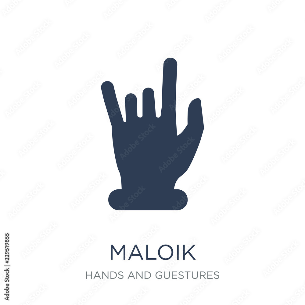Maloik icon. Trendy flat vector Maloik icon on white background from Hands and guestures collection Maloik icon. Trendy flat vector Maloik icon on white background from Hands and guestures collection