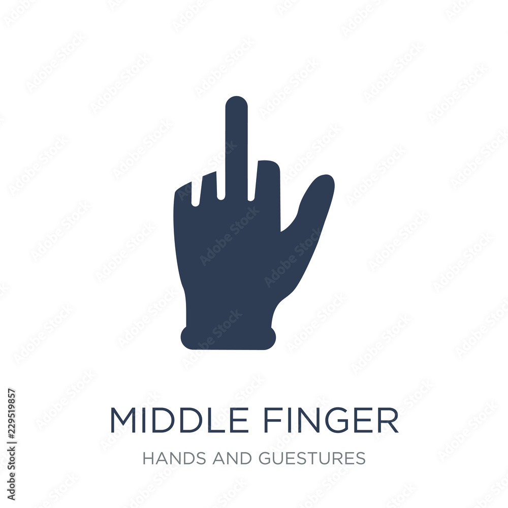 Fototapeta premium Middle finger icon. Trendy flat vector Middle finger icon on white background from Hands and guestures collection