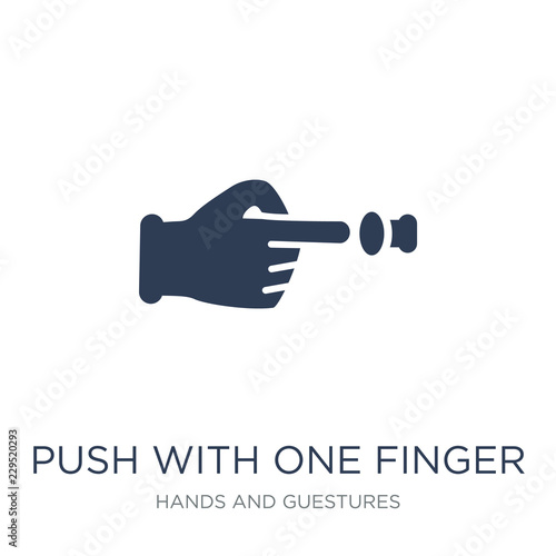 Push with one finger to slide icon. Trendy flat vector Push with one finger to slide icon on white background from Hands and guestures collection