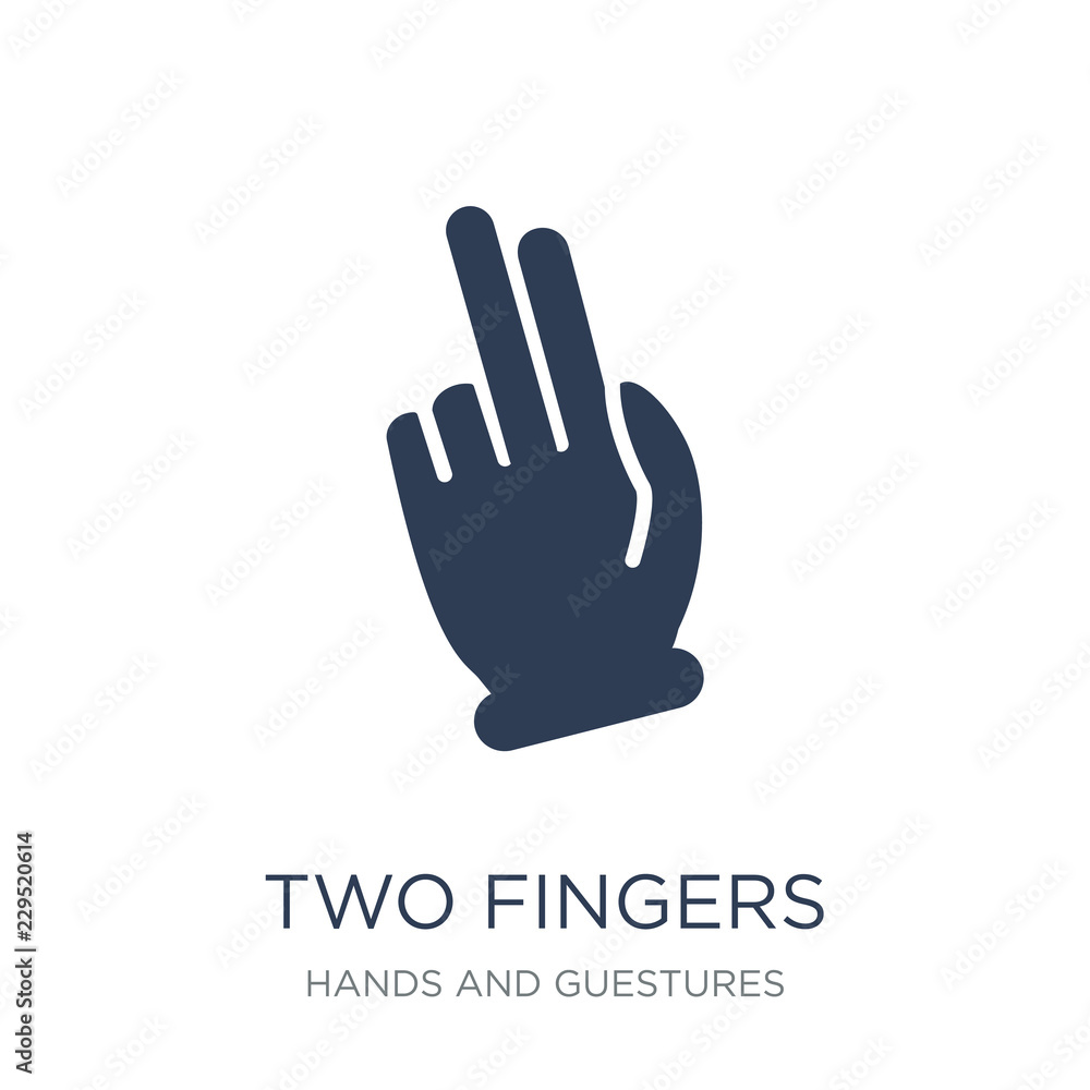 Two Fingers icon. Trendy flat vector Two Fingers icon on white background from Hands and guestures collection Two Fingers icon. Trendy flat vector Two Fingers icon on white background from Hands and guestures collection