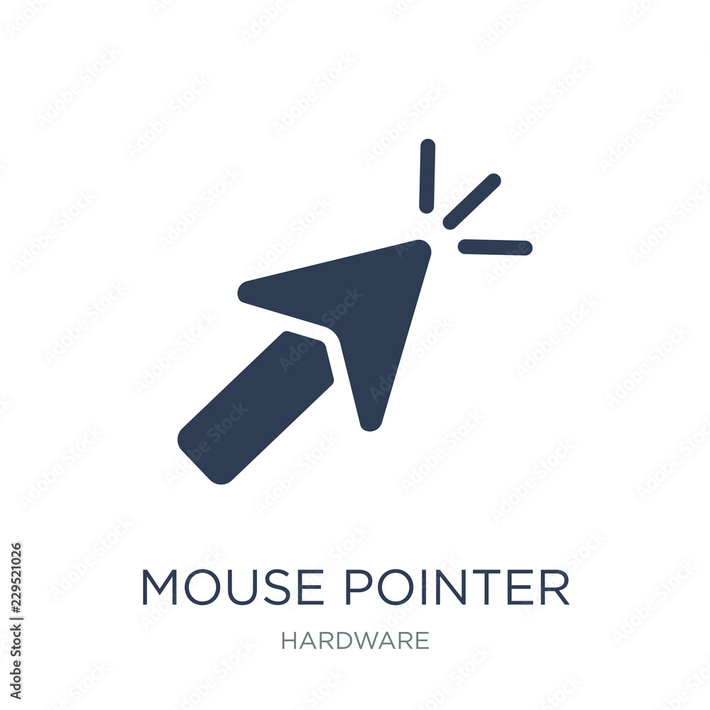 Mouse pointer icon. Trendy flat vector Mouse pointer icon on white background from hardware collection Mouse pointer icon. Trendy flat vector Mouse pointer icon on white background from hardware collection