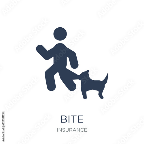 Bite icon. Trendy flat vector Bite icon on white background from Insurance collection