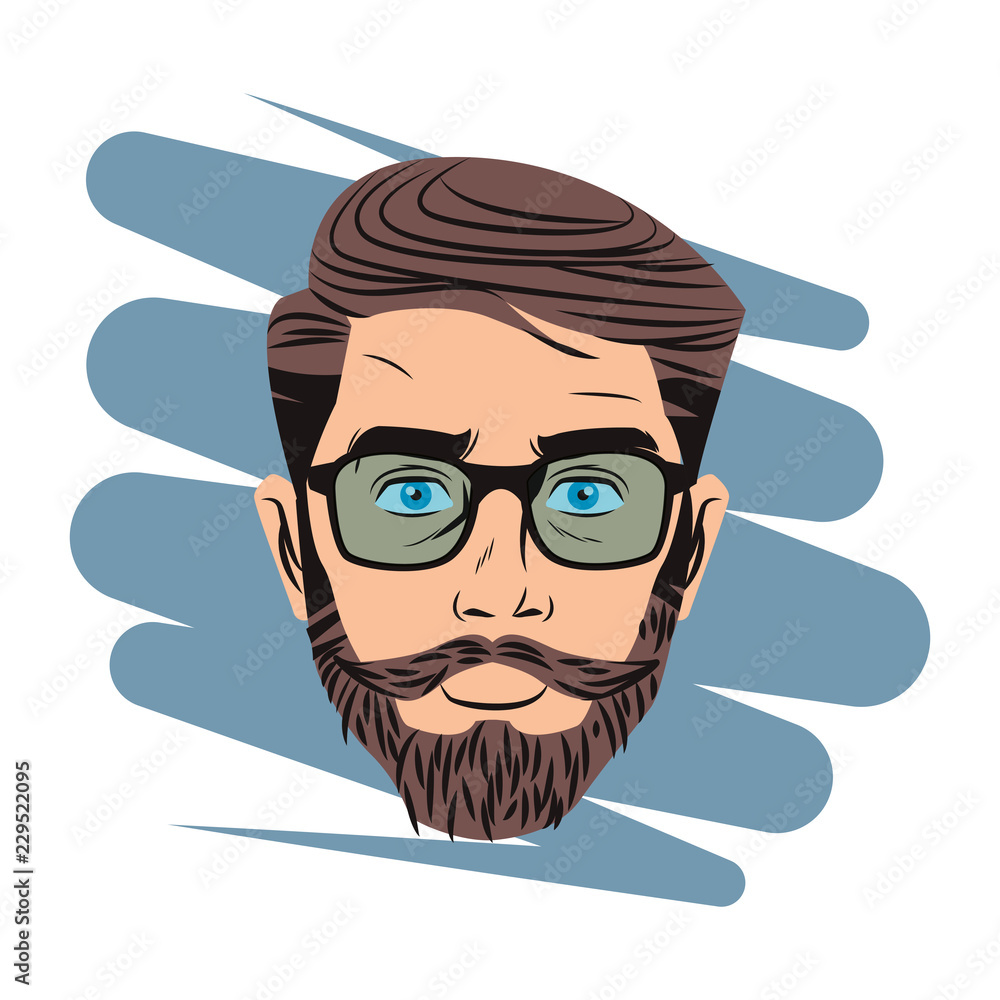 Pop art hispter face Pop art hispter face