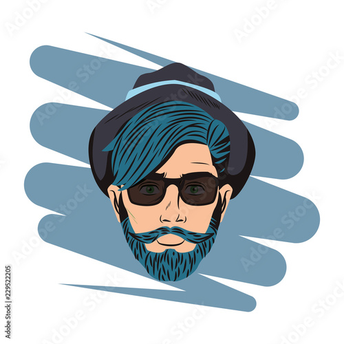Pop art hispter face