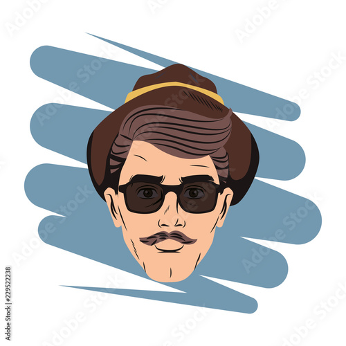 Pop art hispter face