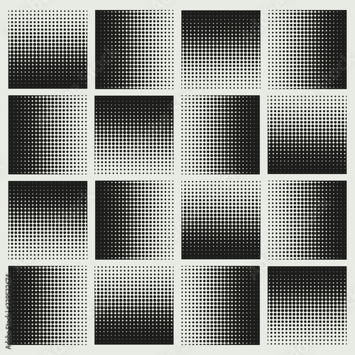 halftone squares mosaic in silver shades