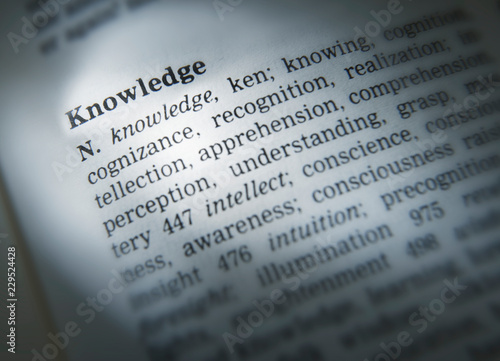 Photos DICTIONARY PAGE SHOWING DEFINITION OF THE WORD KNOWLEDGE