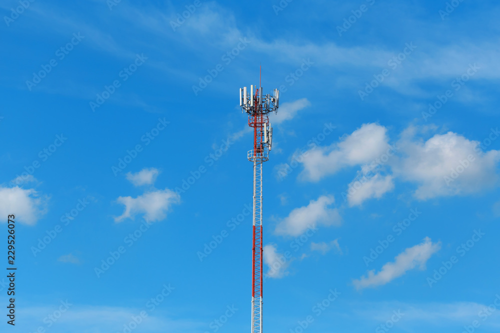 phone tower or cell phone tower with blue sky phone tower or cell phone tower with blue sky
