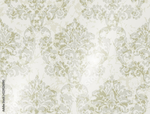 Vintage damask background Vector. Luxury ornament background decoration. Grun...