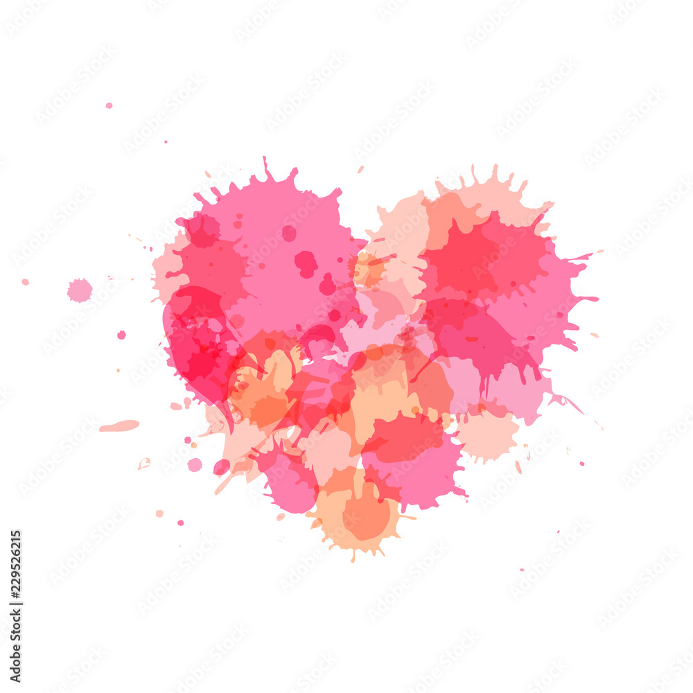 Pink heart, vector element for your design