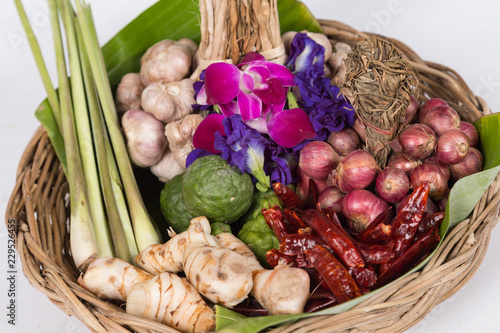Thai spices on basket