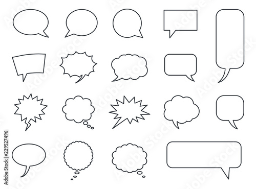 Obraz na płótnie speech bubble icons vector set, comic dialog clouds